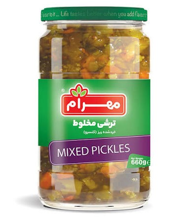 مهرام ترشی مخلوط شور کنسرو 660 گرمی